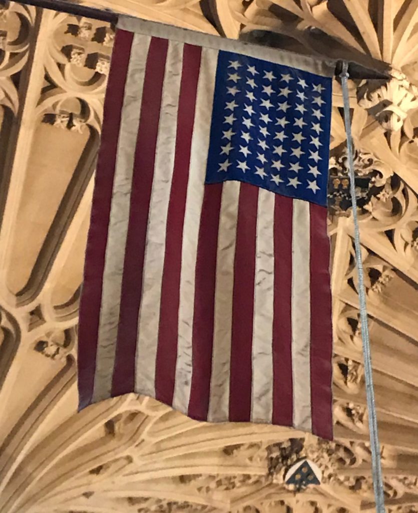 Bath Abbey US flag